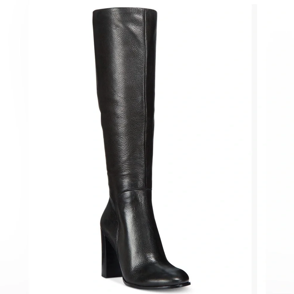 KENNETH COLE New York JUSTIN Knee-High 100% Leather BLACK Boots 8.5